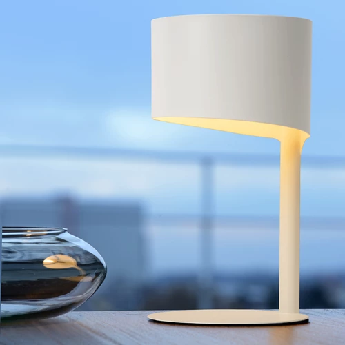 Lucide KNULLE - Lampe de table - Ø 15 cm - 1xE14 - Blanc - ambiance 1
